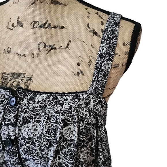 Free People Sleevess Crop Tank Blouse Floral - Small - Picture 5 of 8